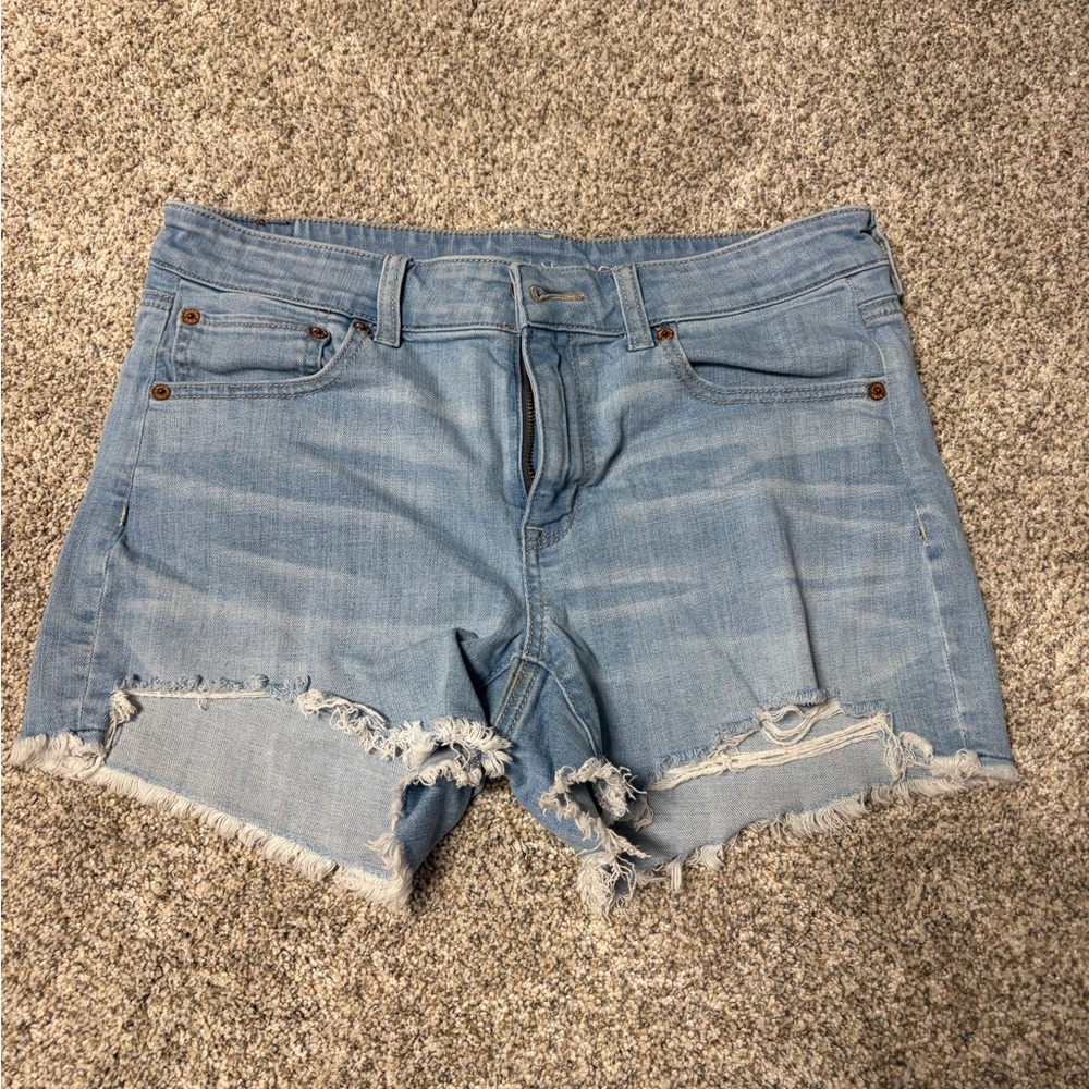 American Eagle Light Blue Denim Cutoff Shorts